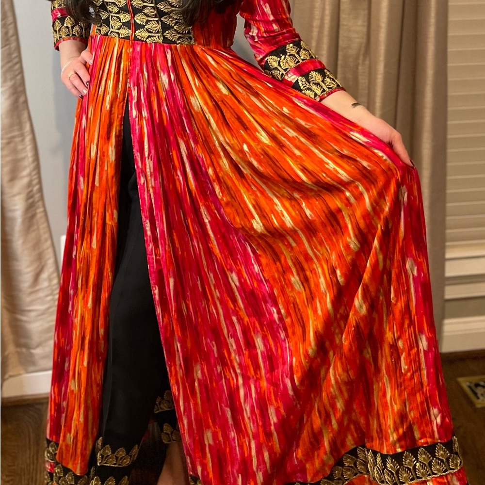 Elegant Red and Orange Women's Dress